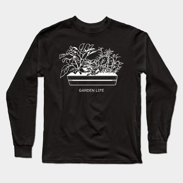 Garden Life! Gardening Veggie Box Gardener Gift White Version Long Sleeve T-Shirt by Always Growing Boutique